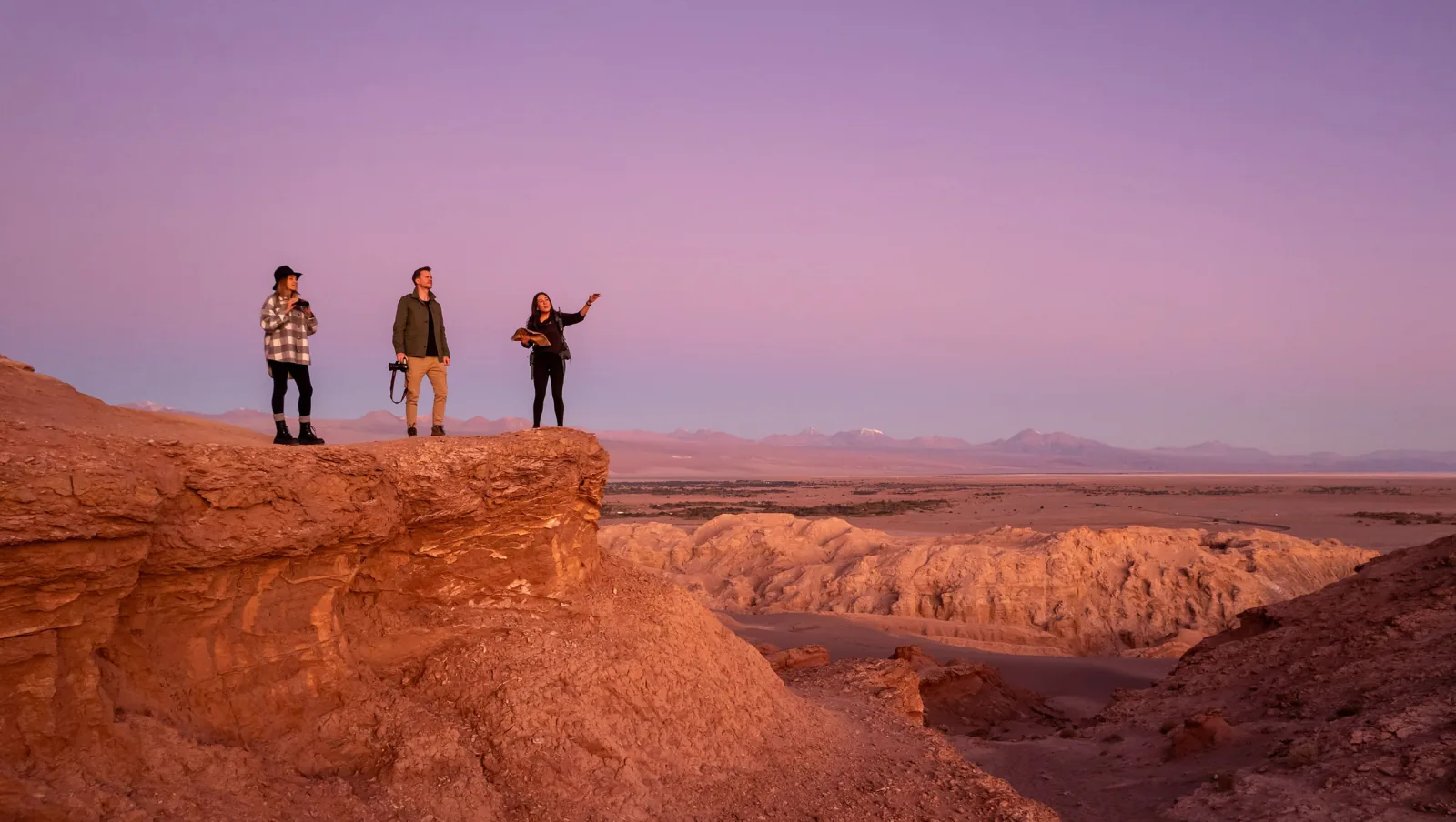 Atacama Desert salt flats and mountains