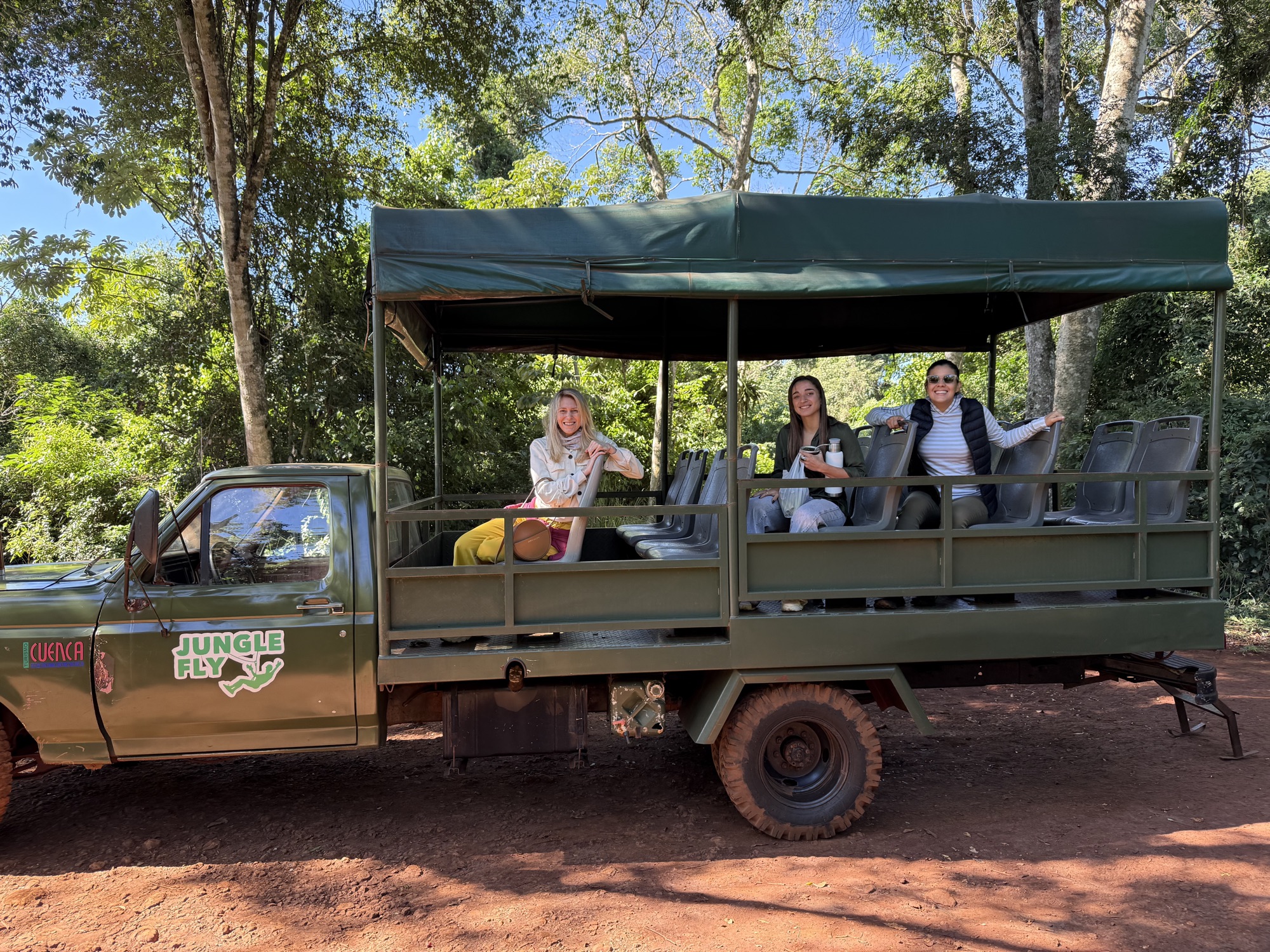 Open safari truck ready to enter the Misiones rainforest