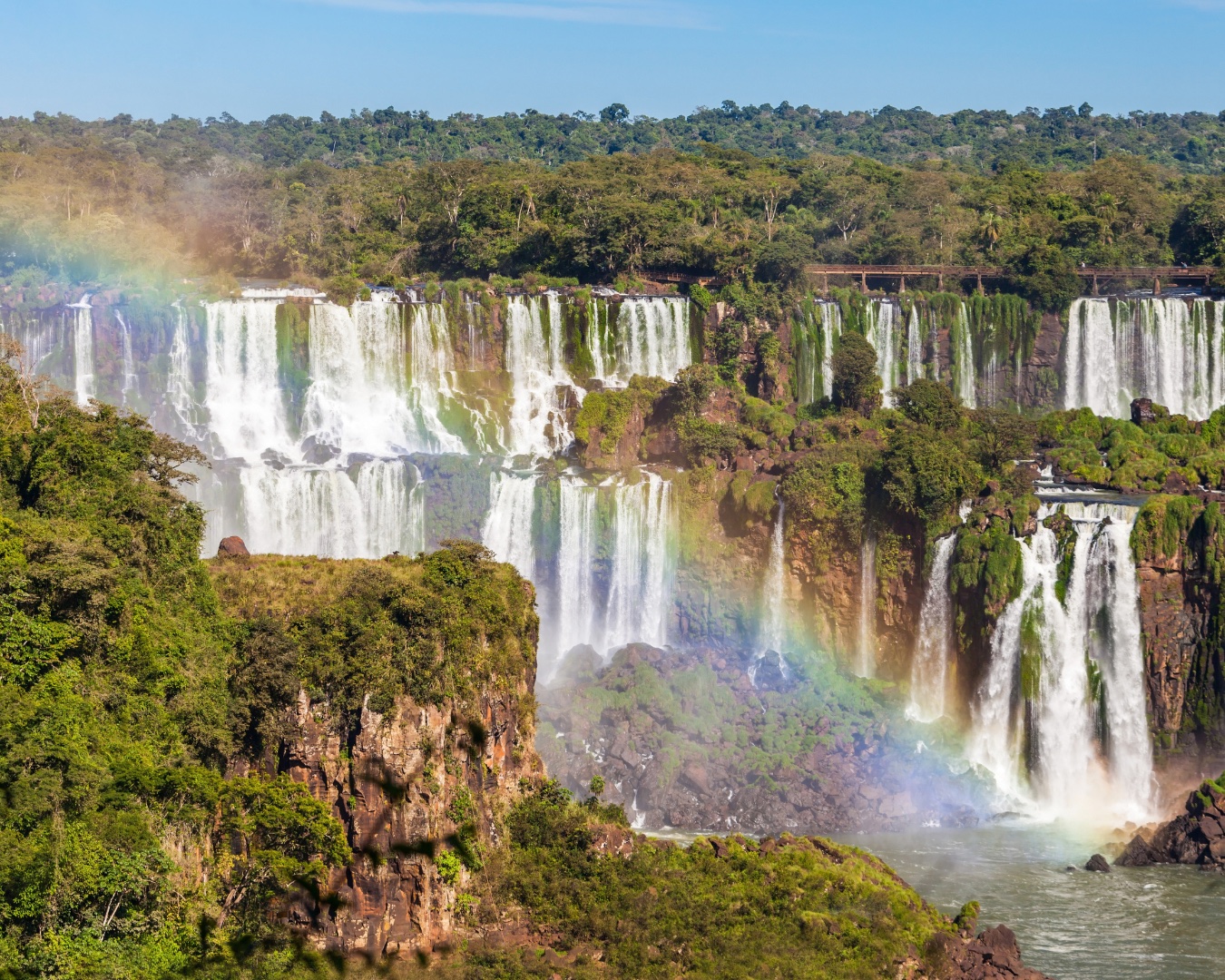 Iguazú Falls surrounded by rainforest